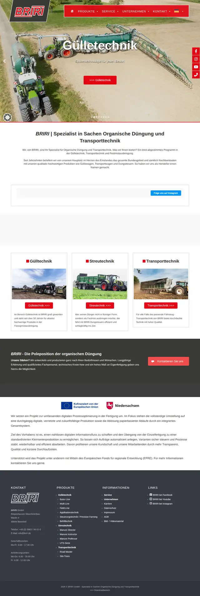 Bildschirmfoto der Website BRIRI