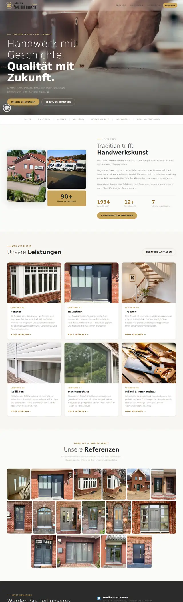 Bildschirmfoto der Website Alwin Sommer